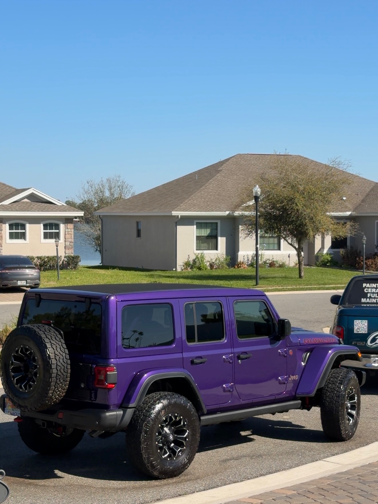 Purple Jeep exterior detail